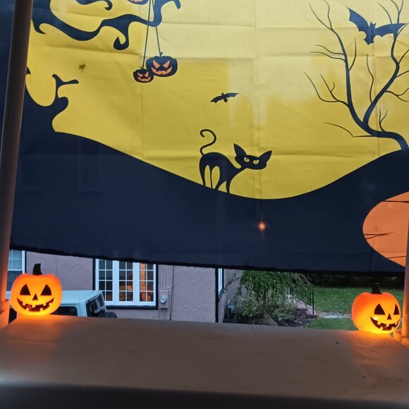 👻 Halloween Solar Lawn Stakes 2 Pumpkin Bundle Jack O Lantern Lot - Picture 3 of 3